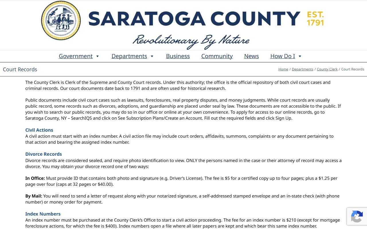 Saratoga County jail mugshots court records page for charges after arrest