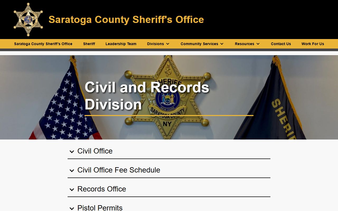 Saratoga County jail mugshots records office request page